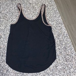 Victoria secret pink tank top - black with leopard